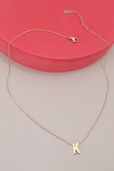 18K STAINLESS STEEL TARNISH FREE INITIAL NECKLACE | 80N753