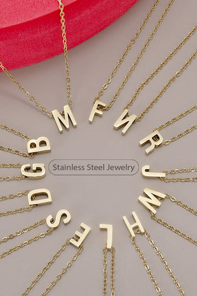 18K STAINLESS STEEL TARNISH FREE INITIAL NECKLACE | 80N753