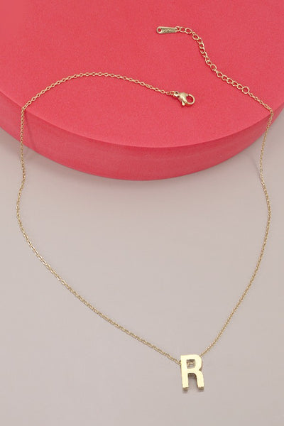 18K STAINLESS STEEL TARNISH FREE INITIAL NECKLACE | 80N753