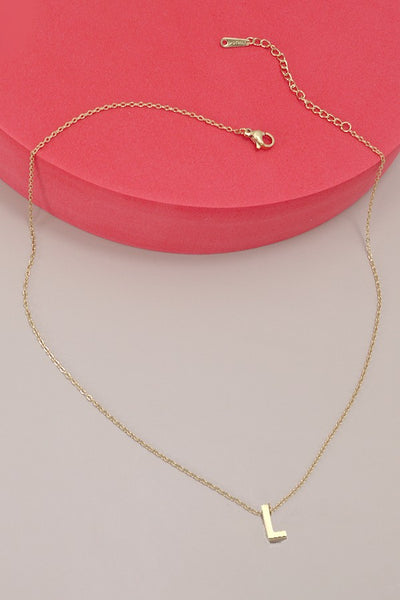 18K STAINLESS STEEL TARNISH FREE INITIAL NECKLACE | 80N753