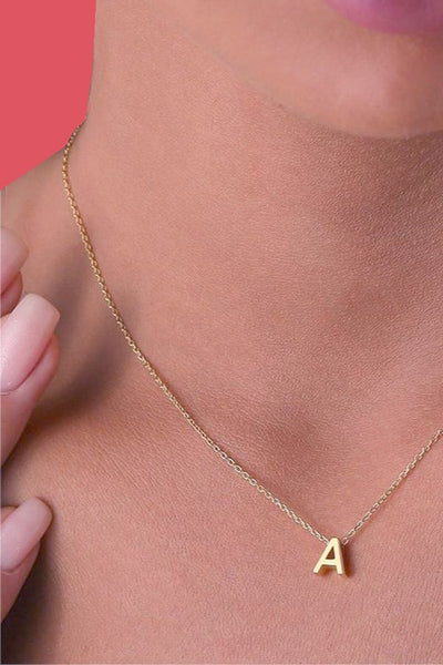 18K STAINLESS STEEL TARNISH FREE INITIAL NECKLACE | 80N753