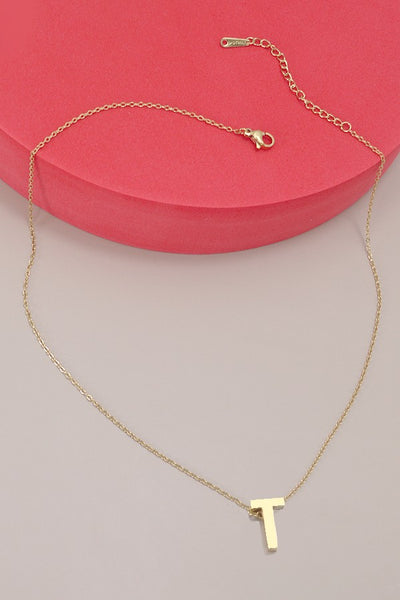 18K STAINLESS STEEL TARNISH FREE INITIAL NECKLACE | 80N753