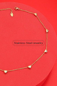 18K STAINLESS STEEL TARNISH FREE HEART NECKLACE | 80N759