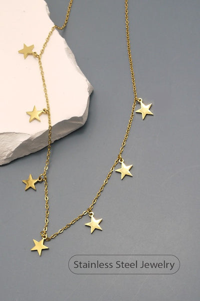 18K STAINLESS STEEL TARNISH FREE STAR NECKLACE | 80N756