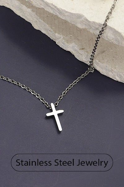 18K STAINLESS STEEL TARNISH FREE CROSS NECKLACE | 80N754