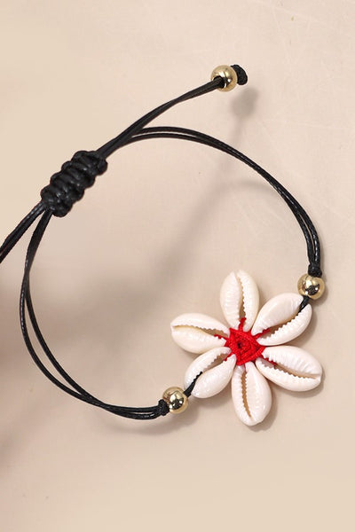 FLOWER SHAPE PUKA ROPE BRACELET | 80B177