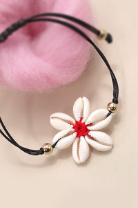 FLOWER SHAPE PUKA ROPE BRACELET | 80B177