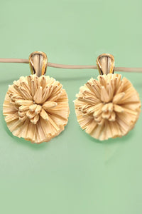 RAFFIA FLOWER DROP EARRINGS | 80E3471