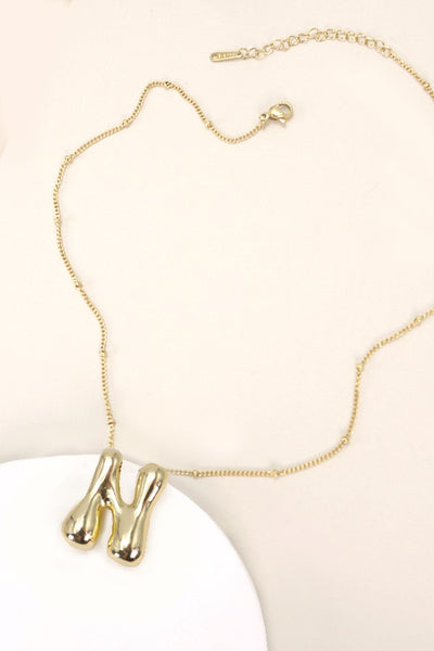 STAINLESS STEEL BALLOON BUBBLE INITITAL NECKLACE | 40NK316