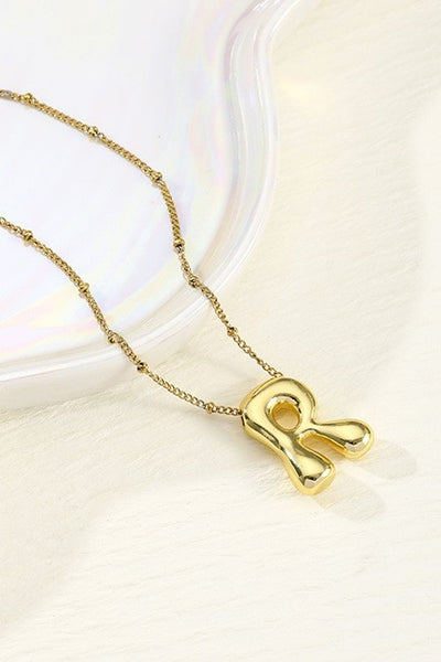 STAINLESS STEEL BALLOON BUBBLE INITITAL NECKLACE | 40NK316