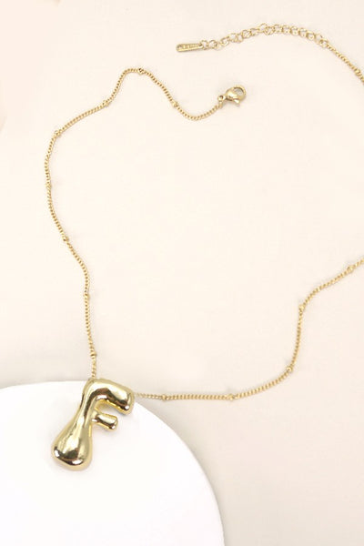 STAINLESS STEEL BALLOON BUBBLE INITITAL NECKLACE | 40NK316