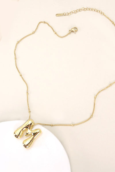 STAINLESS STEEL BALLOON BUBBLE INITITAL NECKLACE | 40NK316