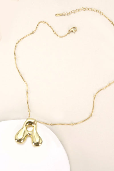 STAINLESS STEEL BALLOON BUBBLE INITITAL NECKLACE | 40NK316