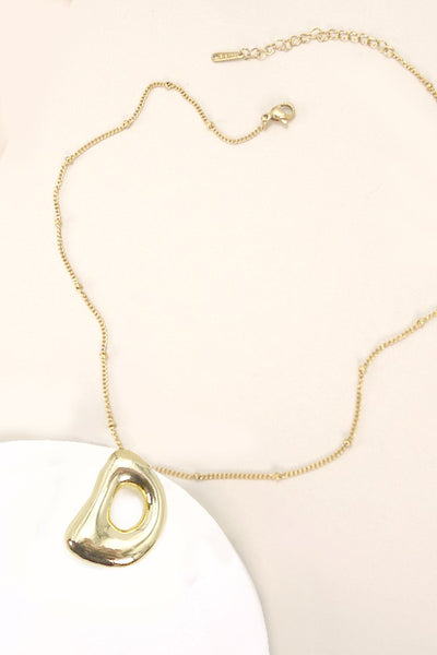 STAINLESS STEEL BALLOON BUBBLE INITITAL NECKLACE | 40NK316