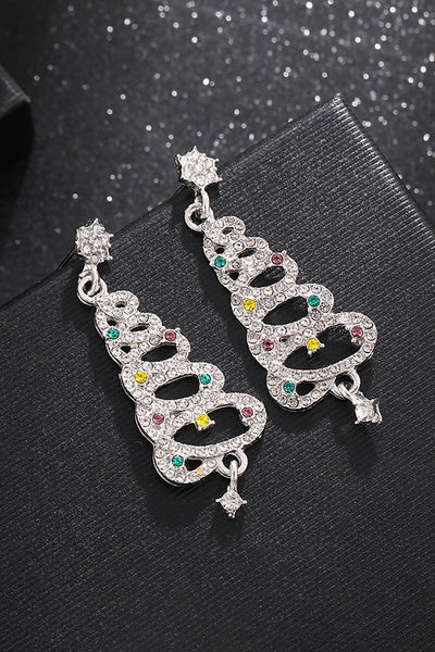 RHINESTONE CHRISTMAS TREE EARRINGS | 40E314