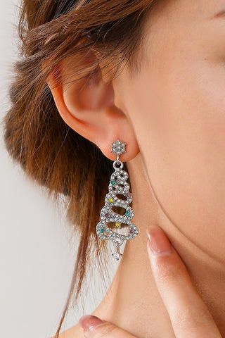 RHINESTONE CHRISTMAS TREE EARRINGS | 40E314