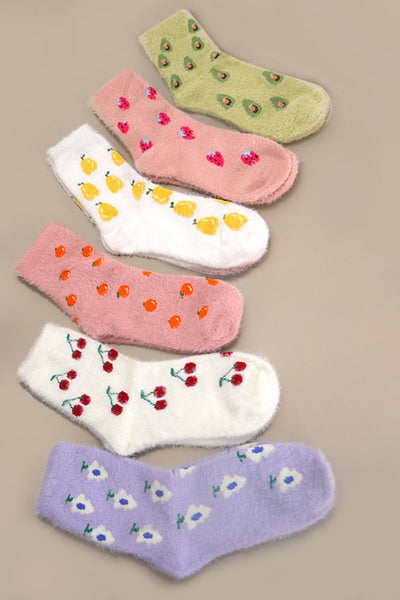 WARM CHINLON SOFT FLEECE FUZZY SOCKS | 40S02053