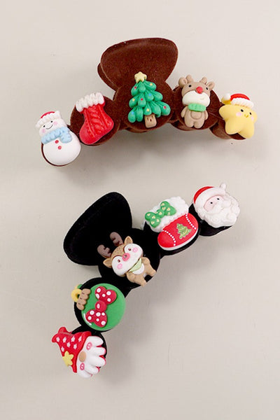 JUMBO CHRISTMAS HOLIDAY HAIR CLAW CLIPS | 40H802