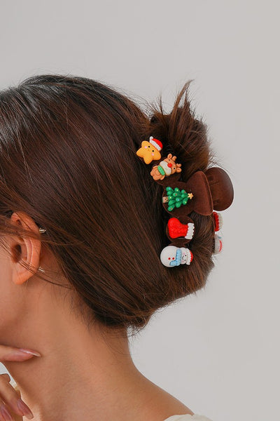 JUMBO CHRISTMAS HOLIDAY HAIR CLAW CLIPS | 40H802