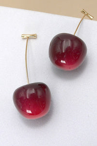 VIVID RED CHERRY DROP EARRINGS | 80E3667