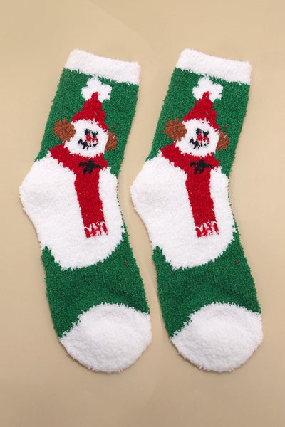 CHRISTMAS  HOLIDAY WARM CORAL FLEECE FUZZY SOCKS | 40S02054