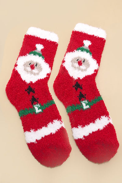 CHRISTMAS  HOLIDAY WARM CORAL FLEECE FUZZY SOCKS | 40S02054