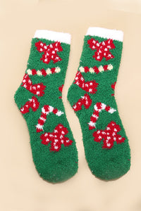 CHRISTMAS  HOLIDAY WARM CORAL FLEECE FUZZY SOCKS | 40S02054