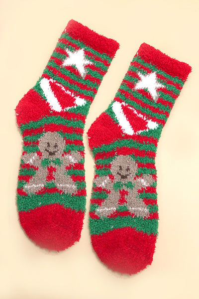 CHRISTMAS  HOLIDAY WARM CORAL FLEECE FUZZY SOCKS | 40S02054