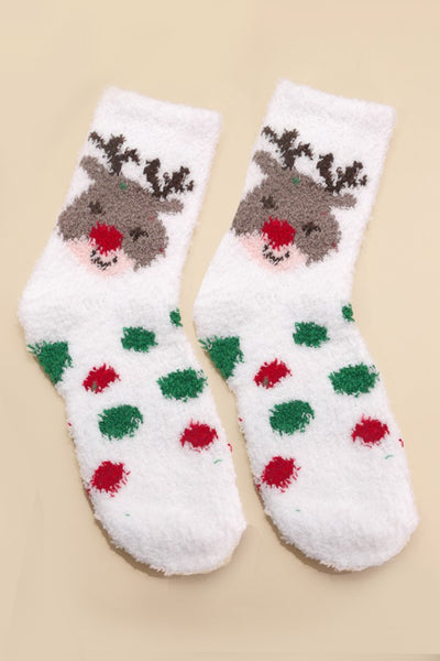 CHRISTMAS  HOLIDAY WARM CORAL FLEECE FUZZY SOCKS | 40S02054