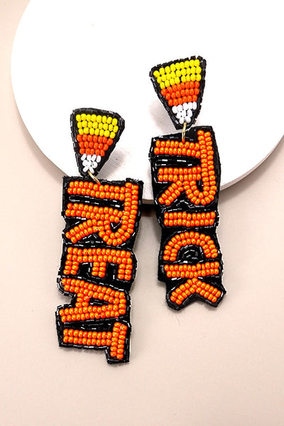 HOLLOWEEN TRICK OR TREAT SEED BEAD DROP EARRINGS | 90E084605