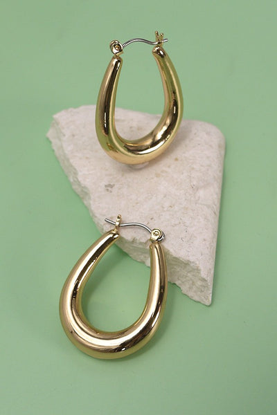 BUBBLE PUFFY HORSESHOE TUBE HOOP EARRINGS | 10E40426053