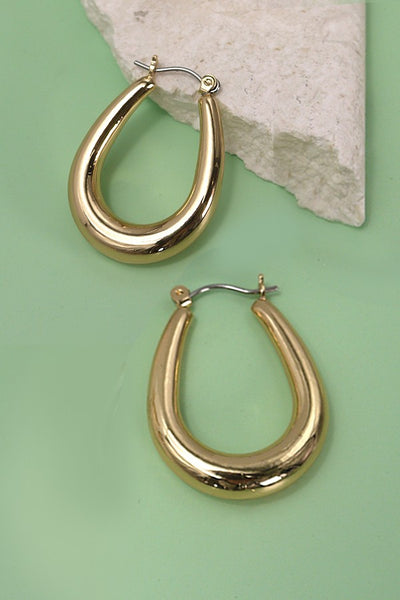 BUBBLE PUFFY HORSESHOE TUBE HOOP EARRINGS | 10E40426053