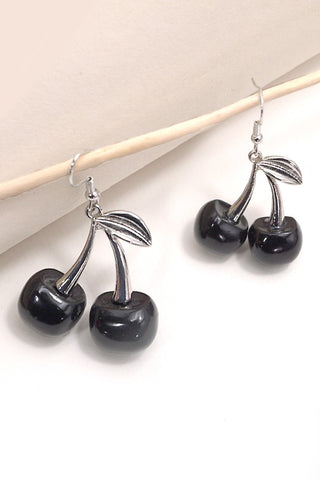 BLACK CHERRY SILVER DROP EARRINGS | 80E3607