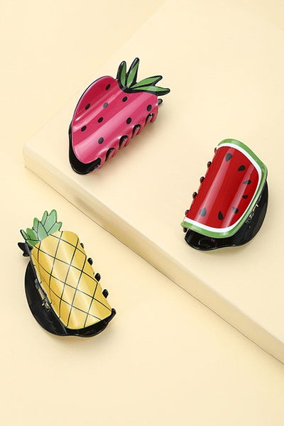 FRUIT STRAWBERRY WATERMELON HAIR CLAW CLIPS | 40H803