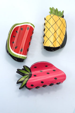 FRUIT STRAWBERRY WATERMELON HAIR CLAW CLIPS | 40H803