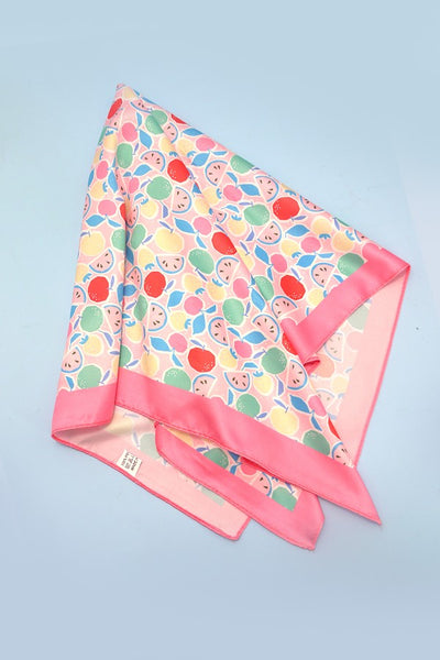 FRUIT PRINT SILKY FEEL BANDANA SCARF | 40SC624