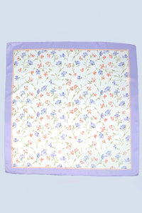 FLOWER PRINT SILKY FEEL BANDANA SCARF | 40SC625