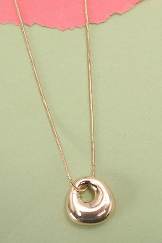 BUBBLE CIRCLE PENDANT SNAKE CHAIN NACKLACE | 80N819