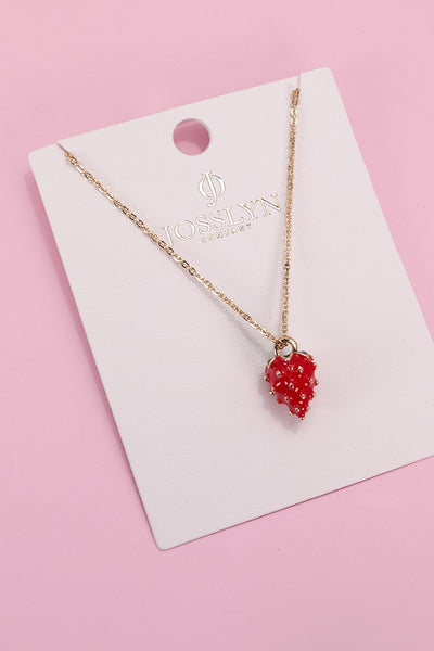 STRAWBERRY EPOXY PENDANT NECKLACE | 80N822