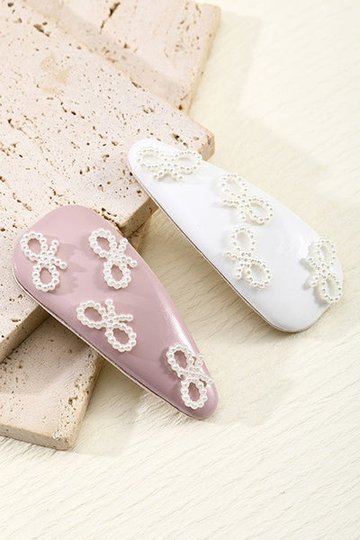 DOUBLE RIBBON BOW HAIR PIN | 40H809