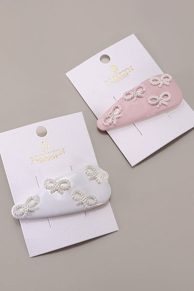 DOUBLE RIBBON BOW HAIR PIN | 40H809