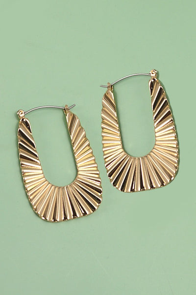 ETCHED SUNRAYS HOOP EARRING | 31E24651