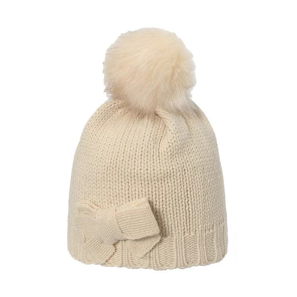 SOFT BOW POM POM BEANIE HAT | 40BN914