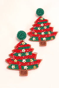 CHRISTMAS TREE HOLIDAY SEEDBEAD EARRINGS | 91E085120