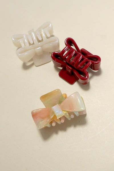 CELLULOSE BOW HAIR CLAW CLIPS | 40H850