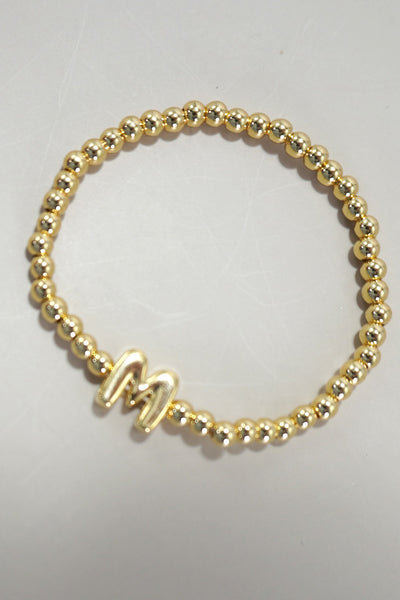 INITIAL MONOGRAM BUBBLE STRETCH BEAD BRACELET | 40B118