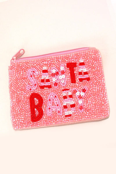 CHRISTMAS HOLIDAY SEED BEAD POUCH COIN PURSE | 91P760