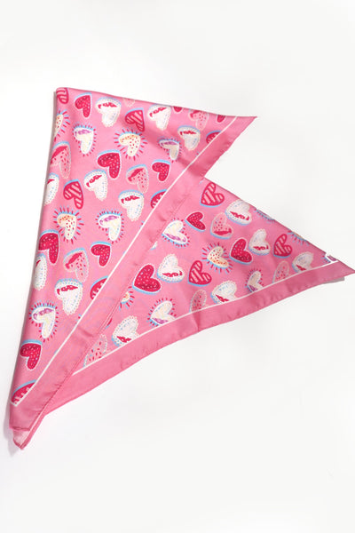 VALENTINE MULTI HEART SILKY FEEL BANDANA SCARF | 40SC630