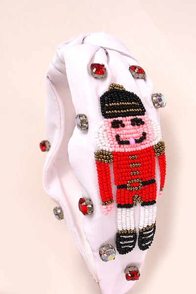 NUTCRACKER CHRISTMAS  SEED BEADS HOLIDAY HEADBAND | 91H5235