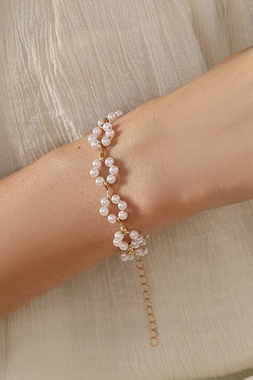 CLASSIC FLOWER PEARL BRACELET | 40B114